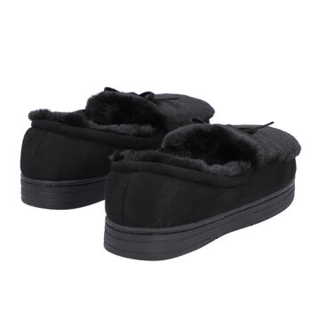 Kuschelige, warme Kunstfell Hausschuhe mit gepolsterter Sohle, Gr&ouml;&szlig;e 36-37, Schwarz