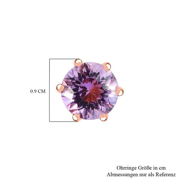 120 Facetten Rose De France Amethyst Ohrringe, 925 Silber Ros&eacute;gold Vermeil ca. 3.99 ct image number 6