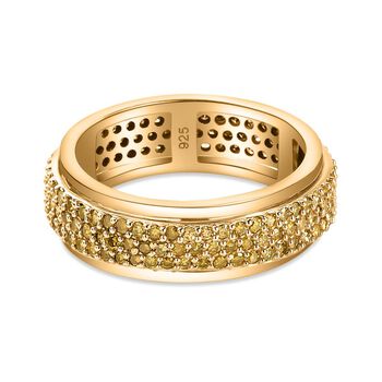 Anti-Stress Spinning Ring mit gelben Diamanten P3, ca. 1,00 ct.