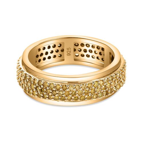 Anti-Stress Spinning Ring mit gelben Diamanten P3, ca. 1,00 ct. image number 0