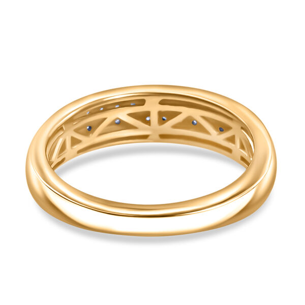 D'Joy Weißer Diamant Ring 925 Silber 750 Gelbgold Vermeil (Größe 20.00) ca. 0.10 ct image number 5