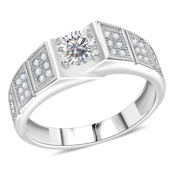 Lustro Stella Weißer Zirkonia Ring 925 Silber rhodiniert (Größe 21.00) image number 3