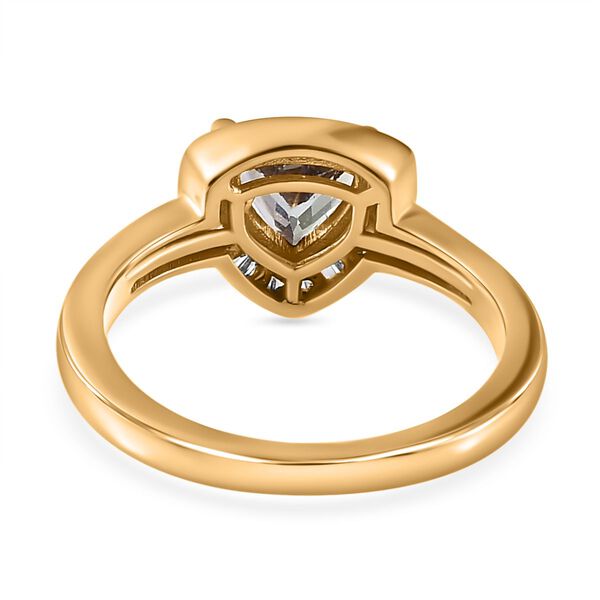 Gr&uuml;ner Tansanit, Wei&szlig;er Diamant Ring, 925 Silber Gelbgold Vermeil, (Gr&ouml;&szlig;e 17.00) ca. 1.14 ct image number 6