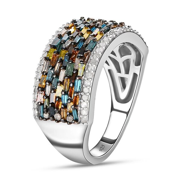 Mehrfarbiger Diamant-Cluster-Ring - 1 ct. image number 6