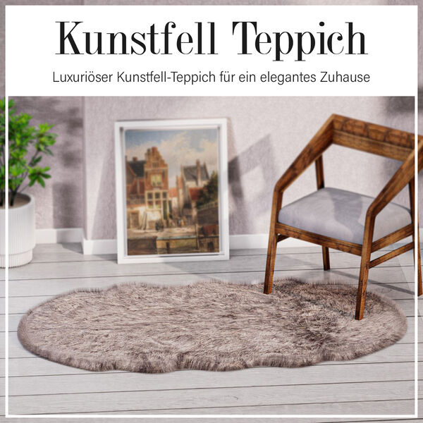 Kunstfell Teppich, hellbraun image number 5