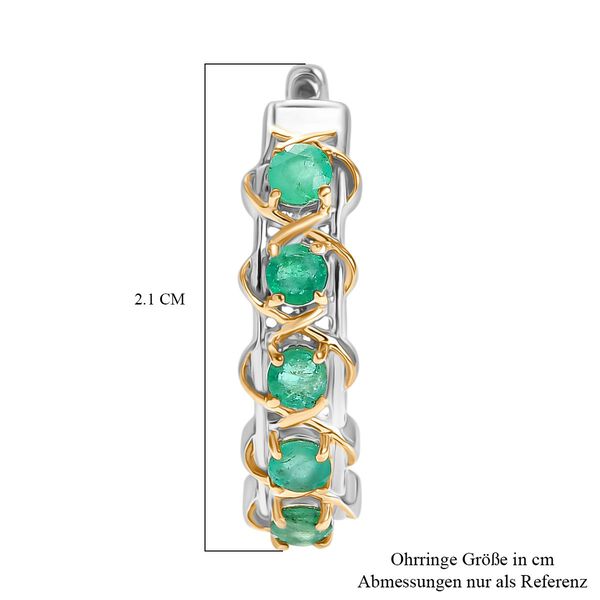 D&rsquo;Joy zweifarbige Socoto Smaragd Creolen - 1,14 ct. image number 4