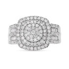 Weißer Diamant Ring, 925 Silber platiniert, (Größe 19.00) ca. 1.00 ct