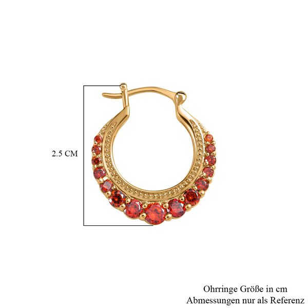 Granat Zirkonia Ohrringe, Messing vergoldet ca. 4.24 ct image number 6