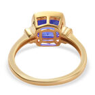 Tansanit-Farbe Quarz Solitär Ring 925 Silber vergoldet image number 5