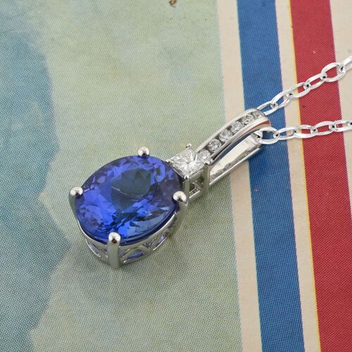 RHAPSODY zertifiziert und geprüft AAAA Tansanit und Diamant Anhänger mit 45cm Kette in 950 Platin - 2,75 ct. image number 1