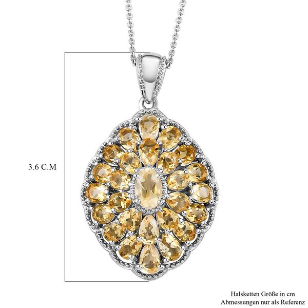 Citrin Anh&auml;nger mit Kette, ca. 50 cm, 925 Silber platiniert, ca. 5.07 ct image number 6