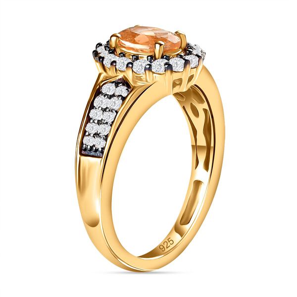 AA Ceylon kaiserlicher Granat und nat&uuml;rlicher Champagner Zirkon-Ring - 1,90 ct. image number 5