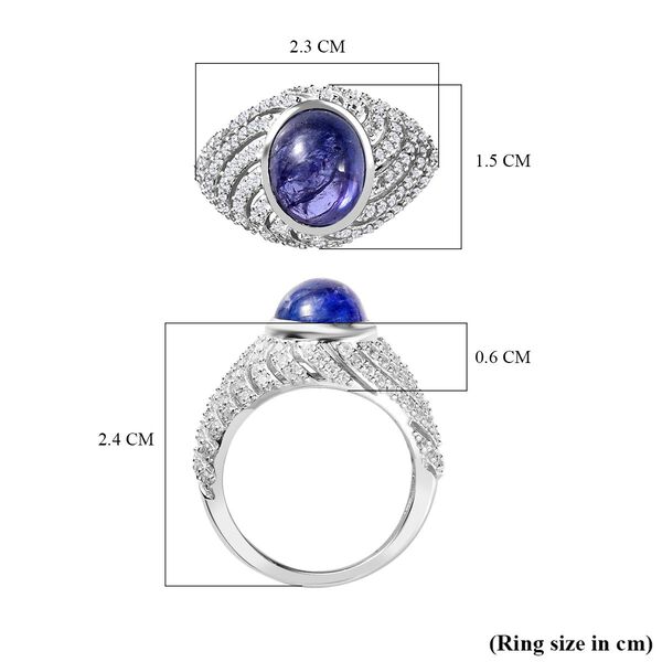 Tansanit und Zirkon Ring - 4,64 ct. image number 7