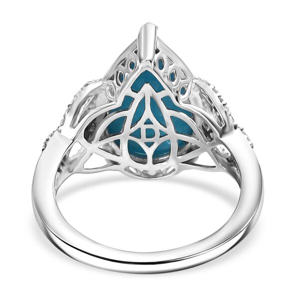 D'Joy AA Sleeping Beauty T&uuml;rkis, Wei&szlig;er Zirkon Ring 925 Silber rhodiniert (Gr&ouml;&szlig;e 18.00) ca. 4.86 ct image number 6