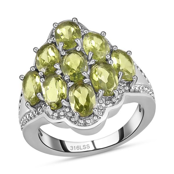Peridot-Ring, (Größe 16.00) Edelstahl, ca. 4,51 ct image number 4