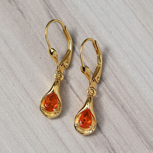 D'Joy AAA Blaze Feueropal Ohrringe 925 Silber 750 Gelbgold Vermeil ca. 0,53 ct. image number 1