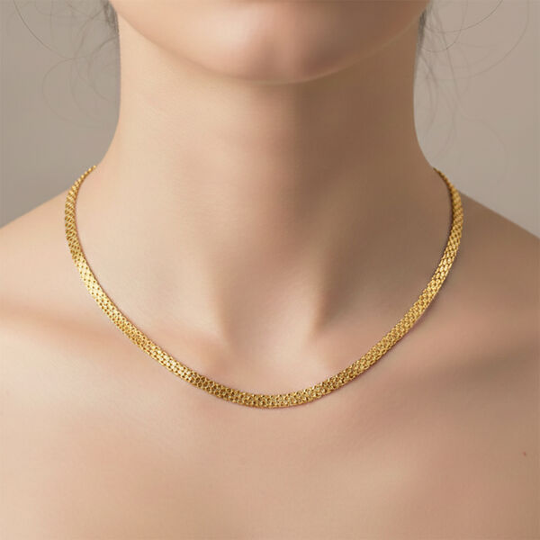 BISMARK 3 LINES 925 Silber vergoldet Halskette ca. 50 cm ca. 5,09g image number 1