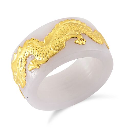 Weiße Jade Ring 999 Gold (Größe 16.00) ca. 36,00 ct image number 0