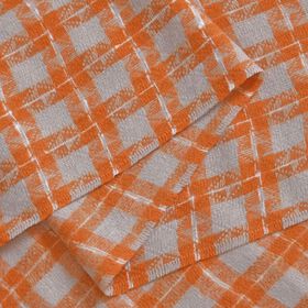 Karierter Schal mit Fransen, Orange