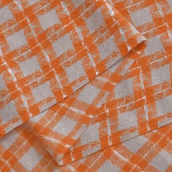 Karierter Schal mit Fransen, Orange