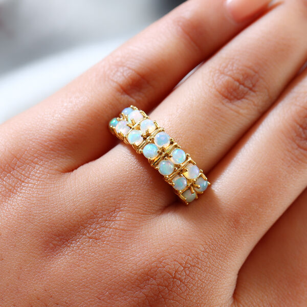 Nat&uuml;rlicher, &auml;thiopischer Opal-Ring, 925 Silber vergoldet  ca. 1,23 ct image number 3