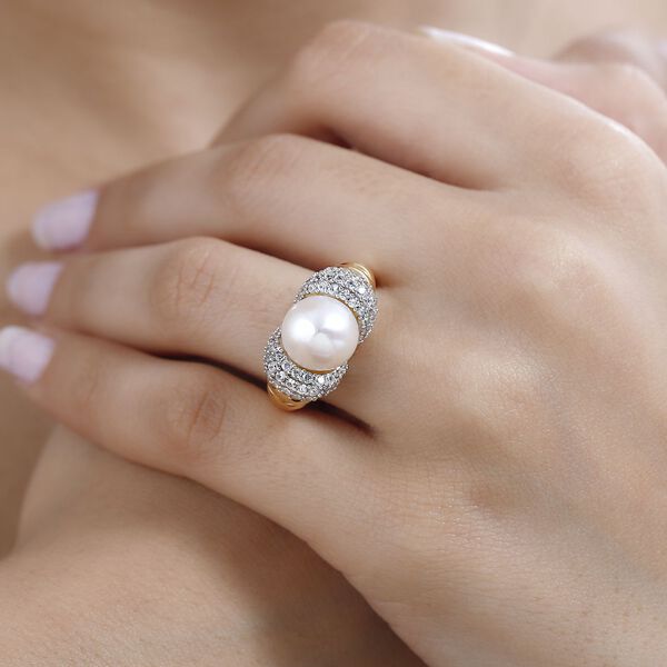 GP Royal Art Deco Kollektion - Weiße Perlen Ring, ca. 1,24 ct. image number 4