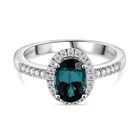 Rhapsody AAAA Pirineu Lagunen Turmalin, Wei&szlig;er Diamant Ring 950 Platin (Gr&ouml;&szlig;e 18.00) ca. 2.03 ct