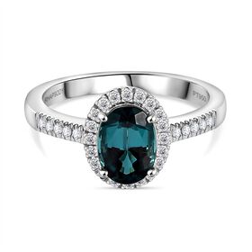 Rhapsody AAAA Pirineu Lagunen Turmalin, Wei&szlig;er Diamant Ring 950 Platin (Gr&ouml;&szlig;e 18.00) ca. 2.03 ct