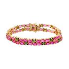 GP Italienische Garten Kollektion - Afrikanisches Rubin (Fissure gefüllt), Chromdiopsid und Saphir-Armband, 20 cm 925 Silber vergoldet - 32,44 ct.