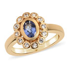 Tansanit und Zirkon Ring 925 Silber vergoldet  ca. 0,89 ct image number 3