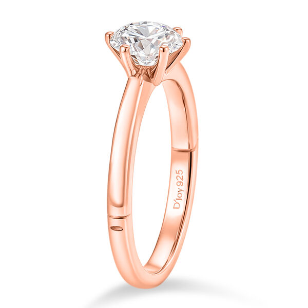 D'Joy Moissanit Ring, 925 Silber ros&eacute;vergoldet - 0,99 ct. image number 4