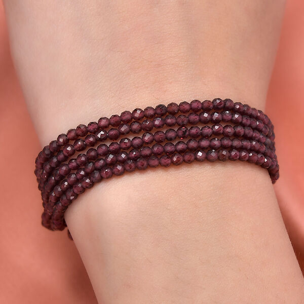 Rotes Granat-Armband, ca. 19 cm, Edelstahl, ca. 73,94 ct image number 3