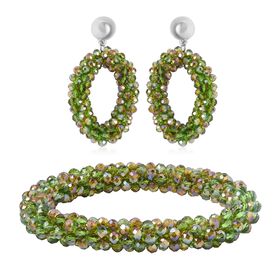 Hellgrünes Glasperlen-Schmuckset