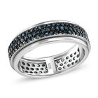 Blauer Diamant Spinning Ring 925 Silber platiniert  ca. 1,00 ct image number 3