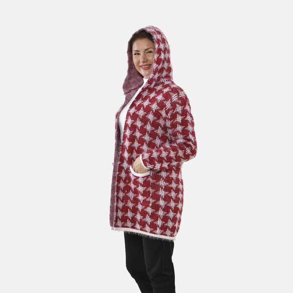 Kuschelweicher, geschmeidiger Cardigan mit zwei Taschen, 114x82 cm, rot image number 5