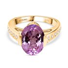 AAA Martha Rocha Kunzite, Weißer Diamant Ring 375 Gold (Größe 18.00) ca. 5,38 ct