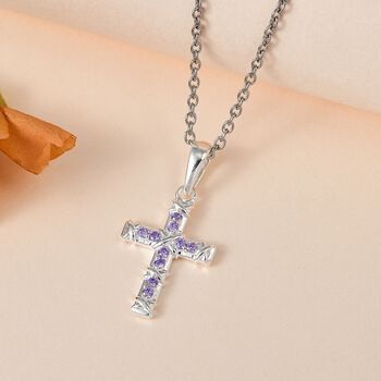 Blauer kubischer Zirkonia-Anh&auml;nger mit 50cm Kette - 0,28 ct.