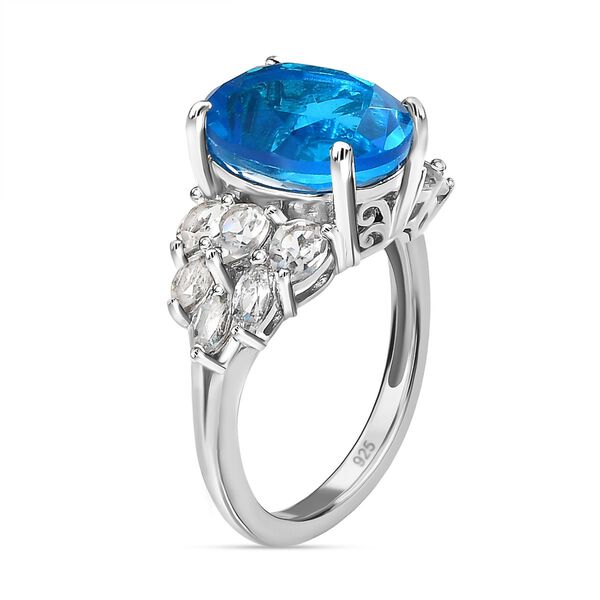 Karibik Quarz und weißer Topas-Ring - 7,01 ct. image number 5