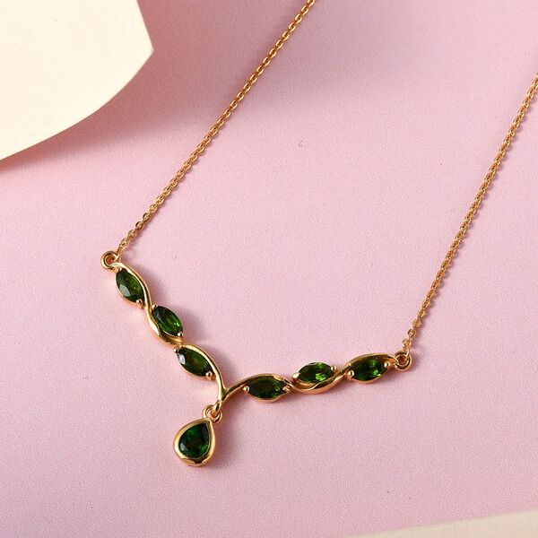 Nat&uuml;rliche Chromdiopsid-Halskette, 45cm - 1,33 ct. image number 2