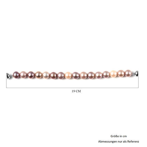 Mehrfarbiges Edison Perle Armband ca. 18 cm lange mit Magnetschloss 925 Silber rhodiniert image number 5