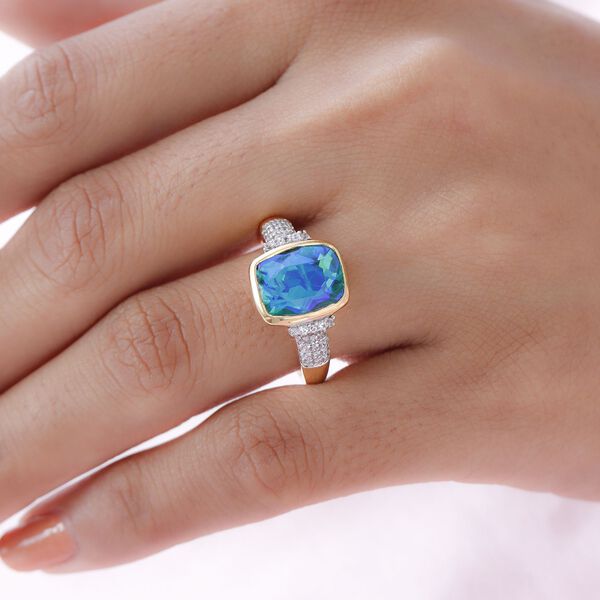 Pfau Triplett Quarz und weißer Zirkon-Ring - 5,07 ct. image number 3