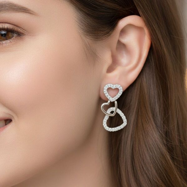 Lustro Stella Weißer Zirkonia Ohrringe 925 Silber rhodiniert image number 2