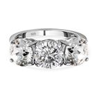 Weißer Kristall-Ring, 925 Silber (Größe 17.00)