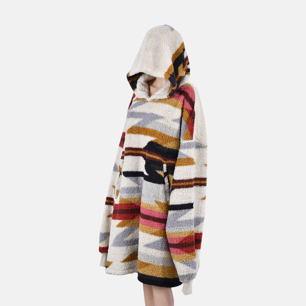 Wolkenweicher Sherpa-Hoodie mit Sherpafutter, Beige-Schwarz, Einheitsgr&ouml;&szlig;e image number 2