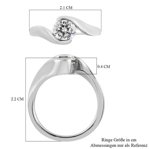 LUSTRO STELLA - feinster Zirkonia Bypass-Ring, 925 Silber platiniert image number 7