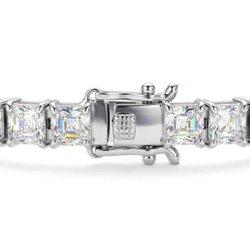 D'Joy Moissanit (Carr&eacute;) Armband ca. 20 cm 925 Silber Rhodiniert ca. 18.70 ct