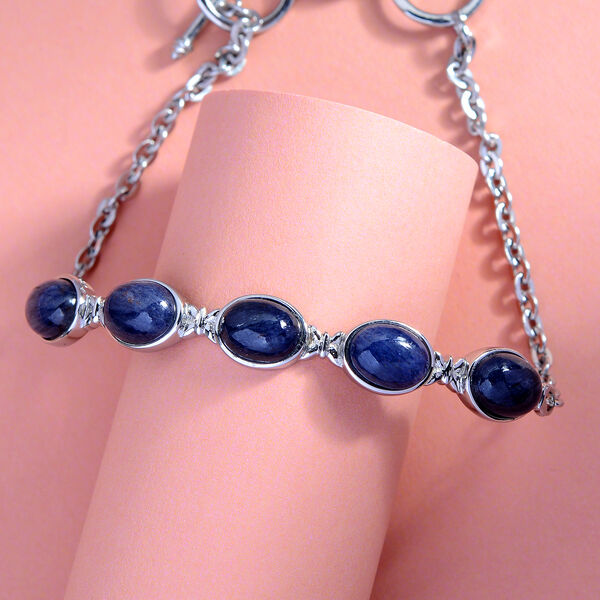 Blaues Aventurin Armband mit Knebelverschluss, 19 cm, Edelstahl ca. 11,07 ct image number 2