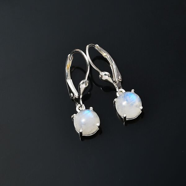 Regenbogen Mondstein Ohrringe, ca. 3,33 ct. image number 3