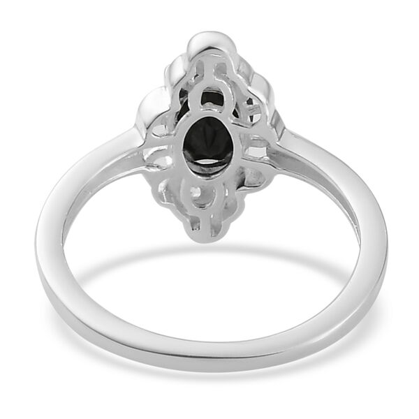 Schwarzer Spinell und Zirkon-Ring, 925 Silber  ca. 1,17 ct image number 5