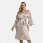 LA MAREY Signature - Kimono lang aus 100% Maulbeerseide, Einheitsgr&ouml;&szlig;e, Champagner